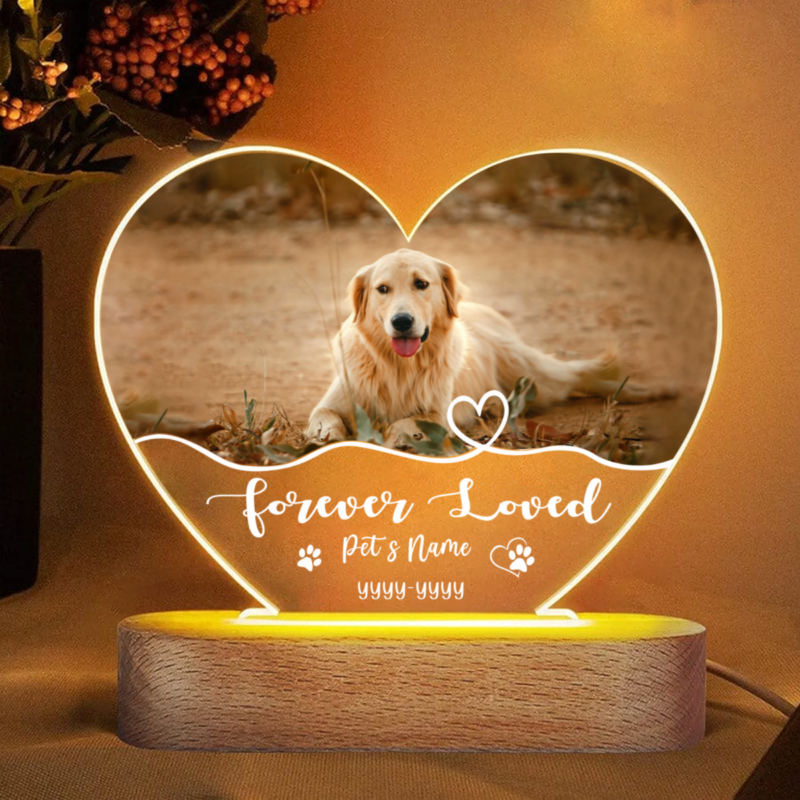 forever loved personalized dog memorial photo acrylic led custom passing away remembrance gift pet memorial keepsake