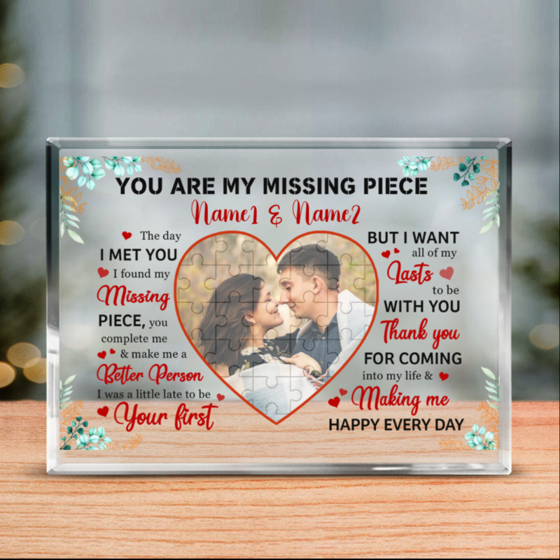 custom photo you are my missing piece acrylic plaque best valentine gift for my husband personalized anniversary gifts for him