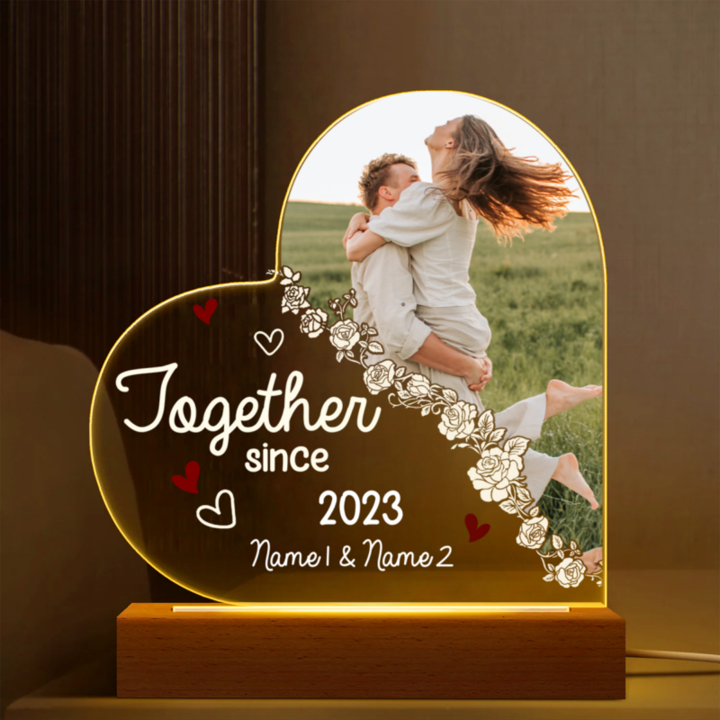 together since personalized couple photo heart night light custom valentine gifts for wife romantic wedding anniversary gifts for wife