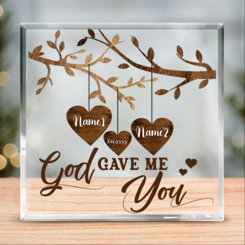 god gave me you custom couples names acrylic plaque personalised wedding gifts valentine gift ideas for husband