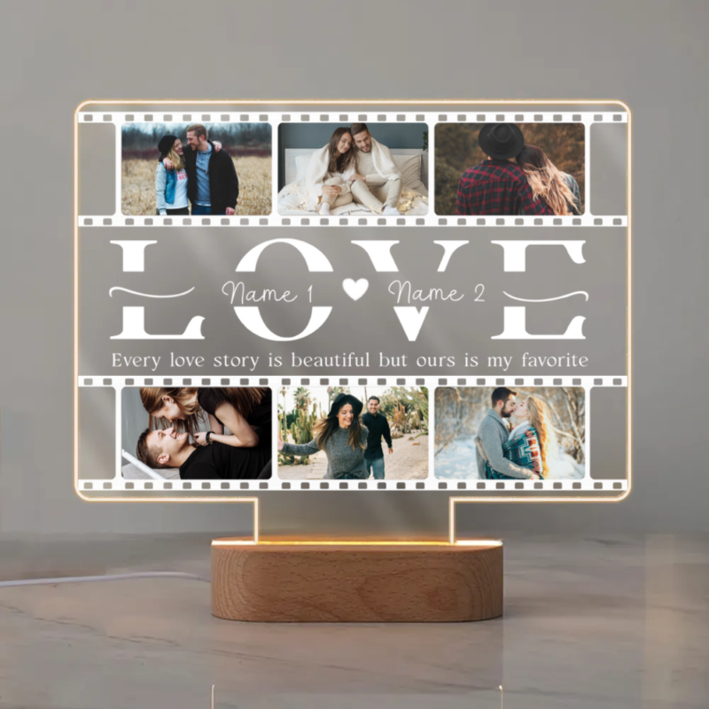 personalized love photo collage night light valentine's gift for boyfriend husband custom anniversary love's day gift