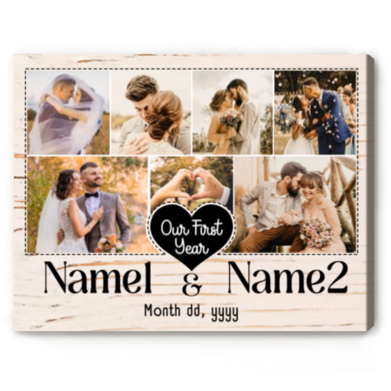 Our First Year Personalized Photo Collage, One Year Anniversary Gifts for Boyfriend, 1st Anniversary Gift for Husband, First Anniversary Gift