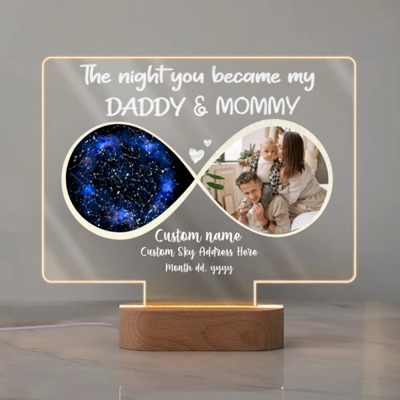 the night you became my daddy and mommy custom star map led light best gifts for first time parents great gifts for new parents