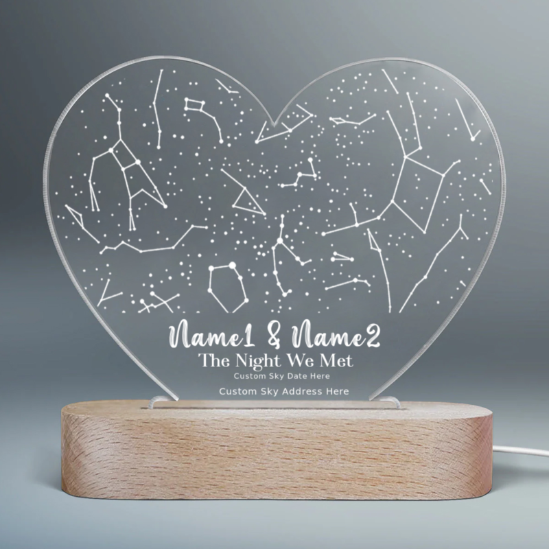 custom constellation chart heart night light stars chart anniversary gifts valentines gift personalized sweet gifts for girlfriend wife