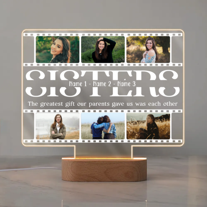 custom sister photo collage led night light unique birthday gifts for sister personalized gifts for sister