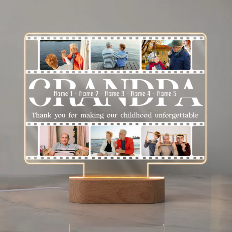 custom grandpa photo collage led night light personalized fathers day presents for grandpa grandpa gifts from grandkids