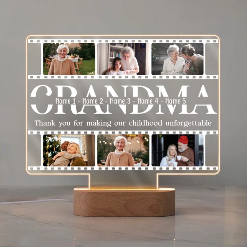 custom grandma photo collage led night light mother's day gift ideas for grandma personalised gifts for grandma from grandkids