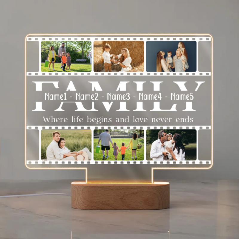 custom family photo collage led night light family picture gift ideas personalized family gifts