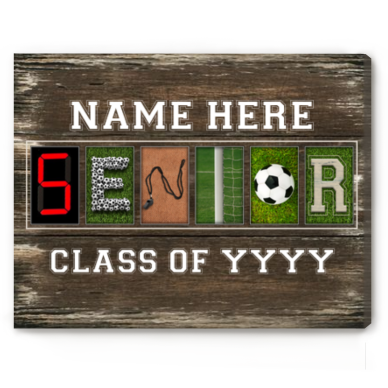custom senior soccer letter art canvas print class of 2024 senior night soccer gifts personalized gifts for soccer players