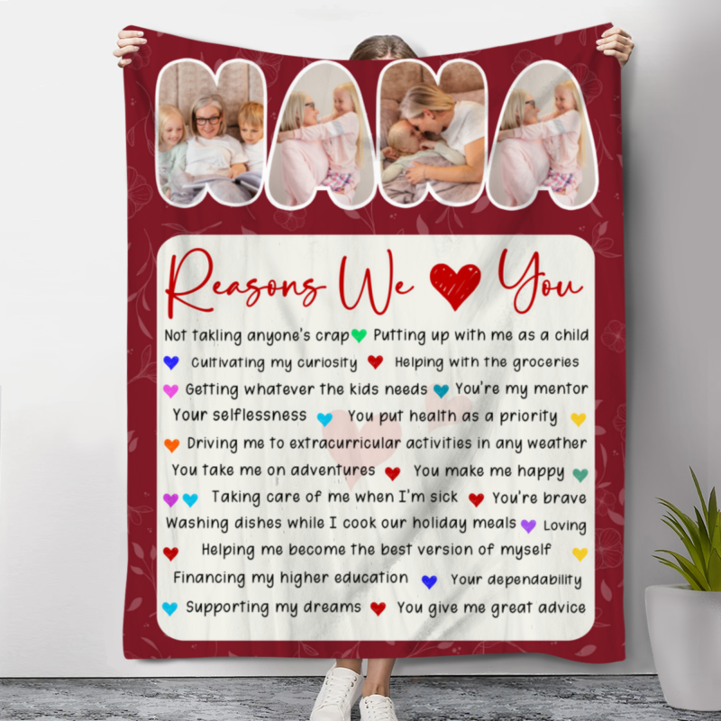 Nana Reason We Love You Custom Photo Blanket, Nana Mothers Day Gifts, Personalised Nana Gifts, Nana Birthday Gifts