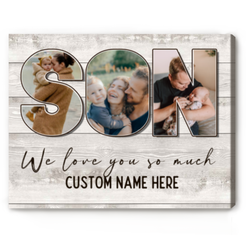 Son Christmas Gift, Son Custom Photo Canvas, Birthday Gift For Son, Personalized Gifts For Son From Mom Dad