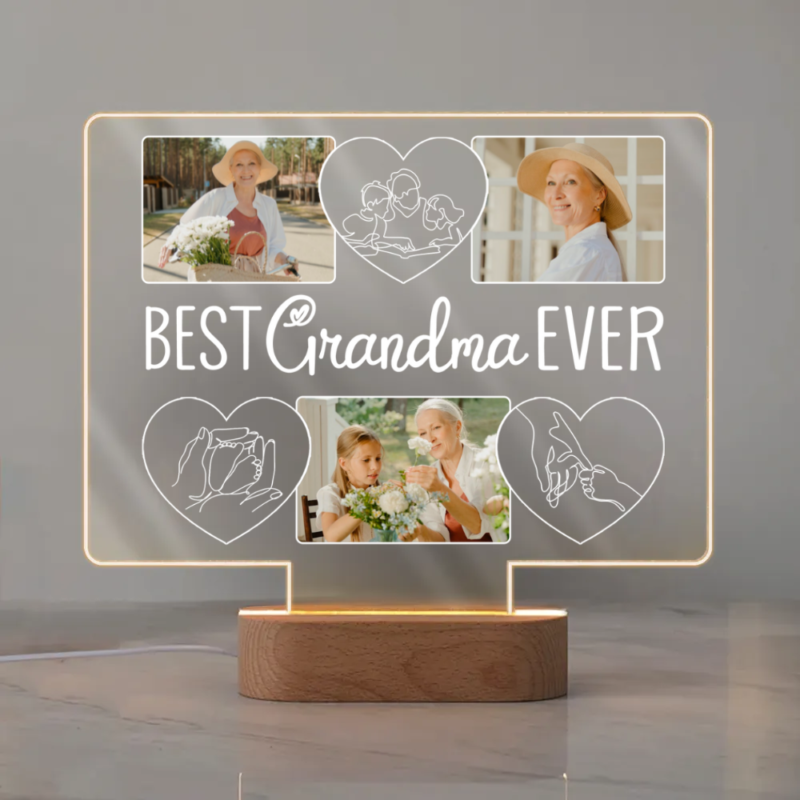 best grandma ever custom photo led night light personalized grandmother mothers day gifts grandma birthday gifts from grandkids