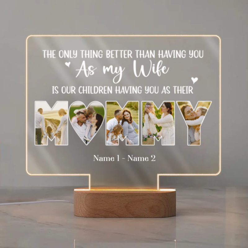 mommy custom photo led night light gifts for wife for mother's day mommy gifts personalized unique gifts for wife from husband