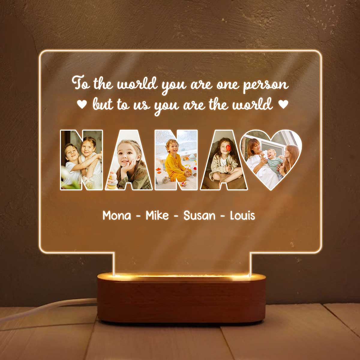 Nana Custom Photo Led Night Light, Christmas Gifts For Nana, Nana