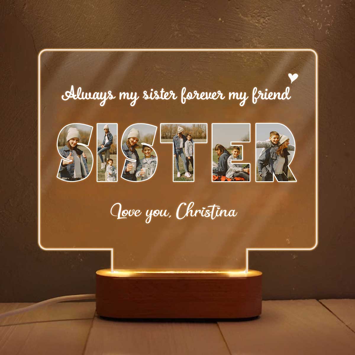 Personalized LED Candle Lamp – Custom Name & Character, Flameless Flickering Light For Bestie Friend Sister Gifts