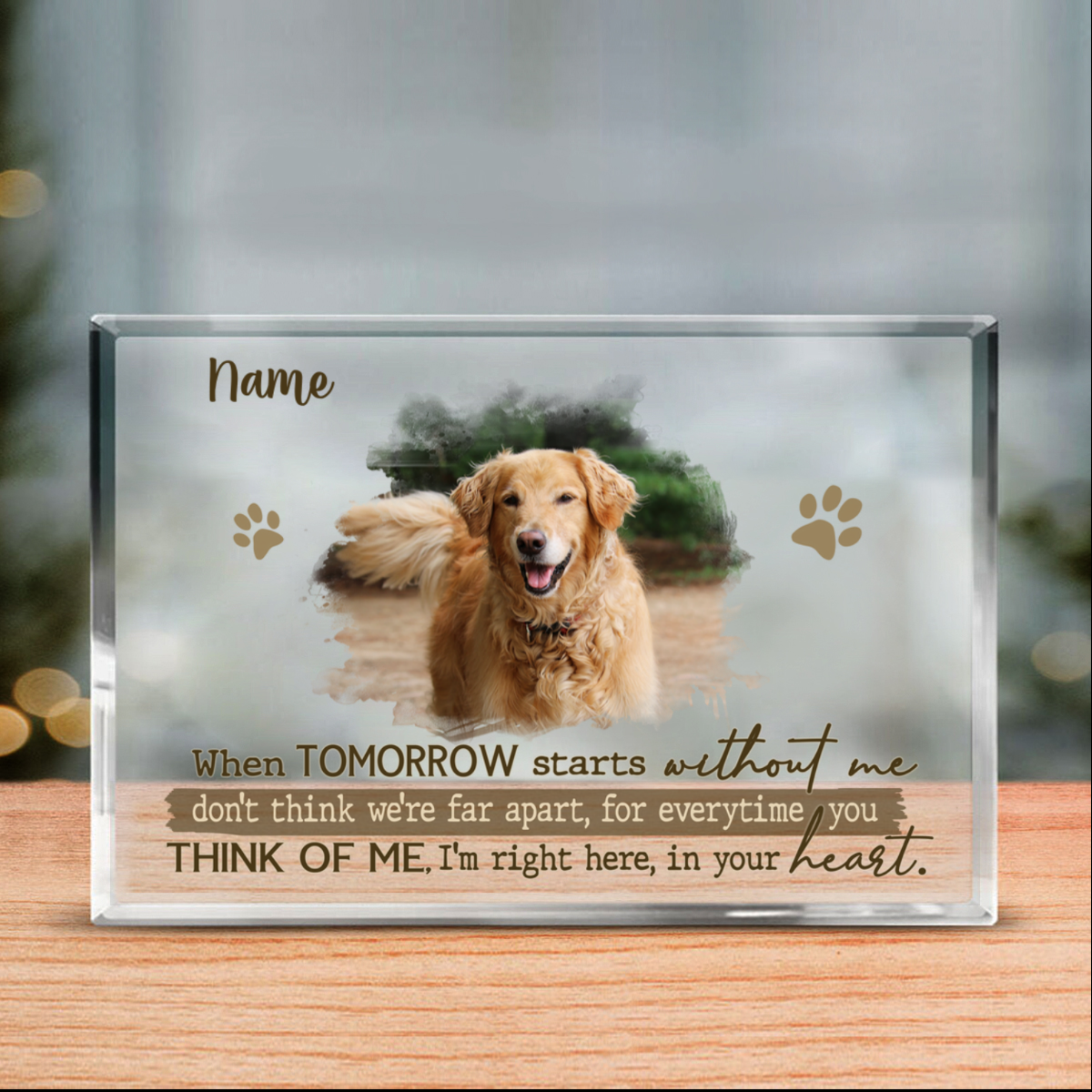 Personalized Memorial Dog Acrylic Plaque - Memorial Gift Idea For Dog Mom/Dog Lover - I Still Miss The Sound Of Your Paws