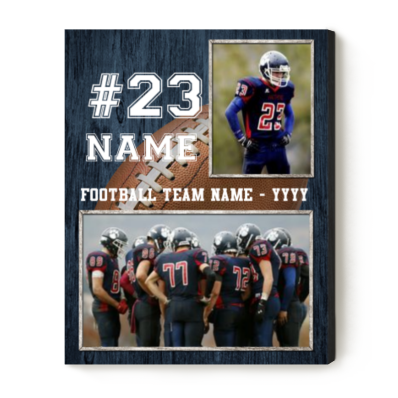 senior night football custom photo canvas personalized gifts for senior football player football senior gift football player print