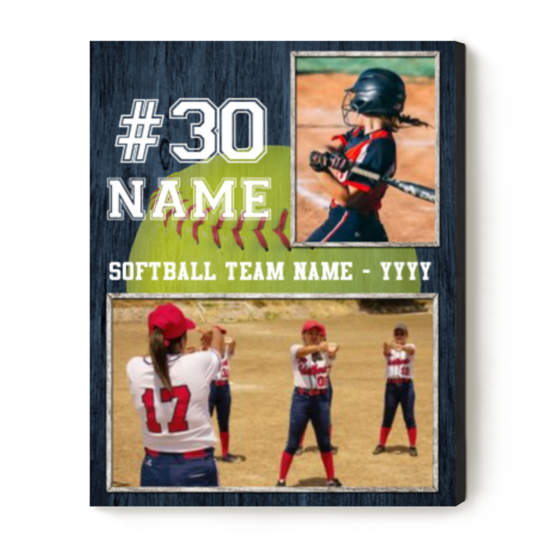 senior night softball custom photo canvas personalized senior softball gifts presents for softball players softball picture frames