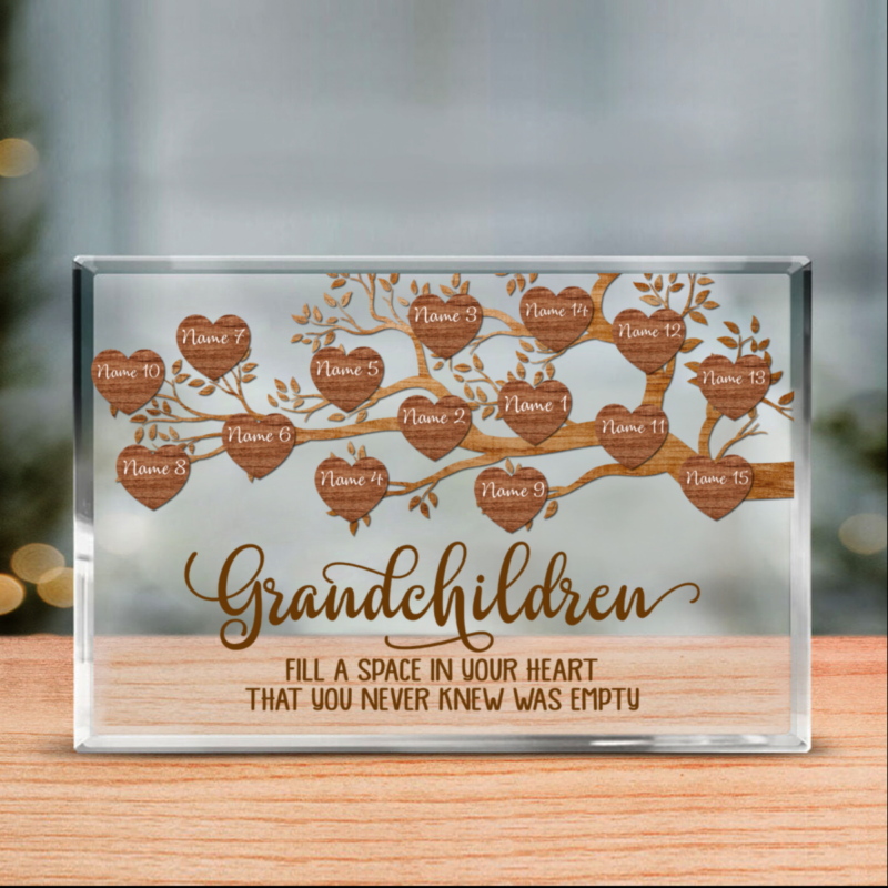 benicee shop tree grandkid's custom name acrylic plaque, grandma mother's day gift, grandmother gift personalized, grandchildren fill a space in your heart plaque