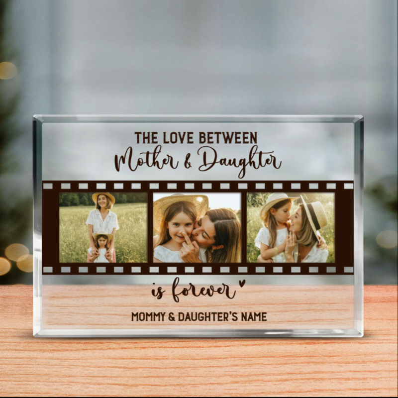 benicee shop the love between mother and daughter is forever custom photo acrylic plaque, mother's day personalized gift from daughter, mother daughter gift ideas