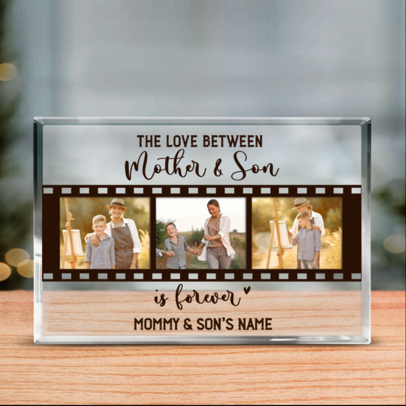 benicee shop the love between mother and son is forever custom photo acrylic plaque, mother's day gifts from son, personalized mom and son gifts