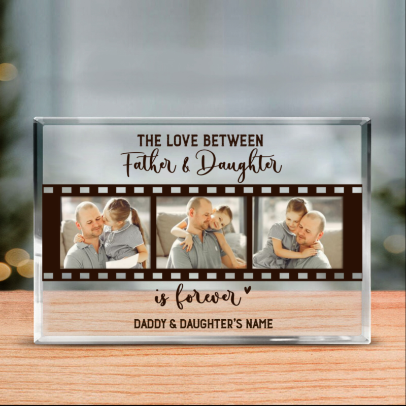 benicee shop the love between father and daughter is forever custom photo acrylic plaque, daddy daughter fathers day gift, personalized dad and daughter gifts