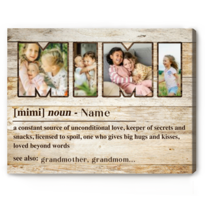 benicee shop mimi definition custom picture canvas, mimi mothers day gift, personalized wall art for mimi, grandma presents