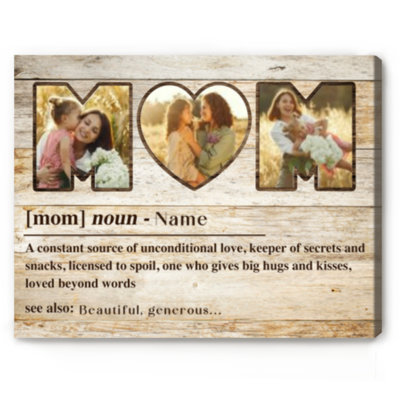 benicee shop mom definition custom picture canvas, mothers day gifts canvas, personalized gifts for mom from kid, mom picture gifts