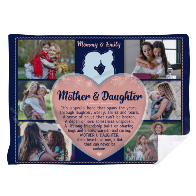 benicee shop mother and daughter custom photo collage blanket, mother daughter mothers day gifts, meaningful gifts for mom from daughter, mother daughter blanket