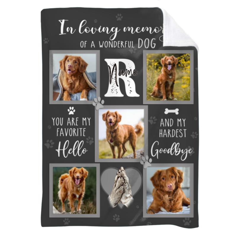 In Loving Memory Of A Wonderful Dog Custom Photo Blanket, Personalized Pet Photo Gifts, Loss of Pet Keepsake