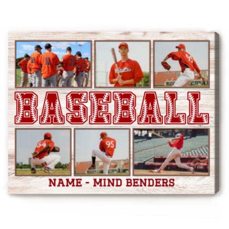 benicee shop custom baseball photo collage gift canvas, personalized baseball gift, baseball senior gift ideas, gifts for baseball lover, baseball canvas