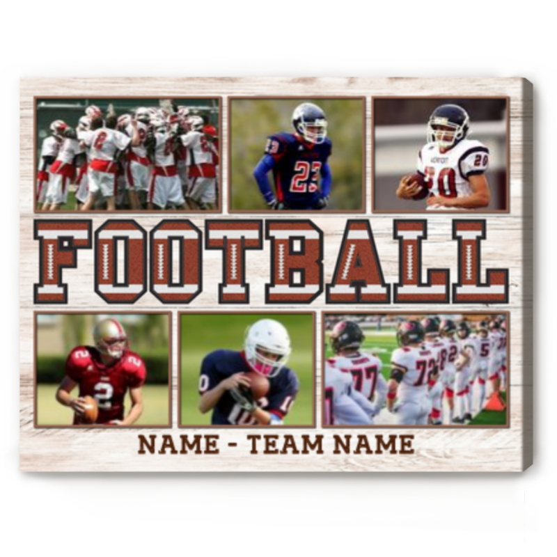 benicee shop custom senior night football night collage gift, american football player gift, personalized gifts for football lovers, football picture canvas