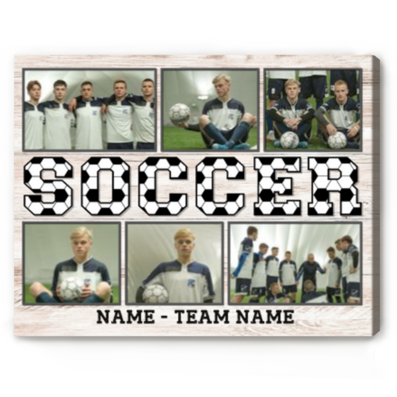 benicee shop senior night soccer player custom collage gifts, soccer picture canvas, personalized soccer gifts, gifts for soccer lovers, soccer team gift ideas