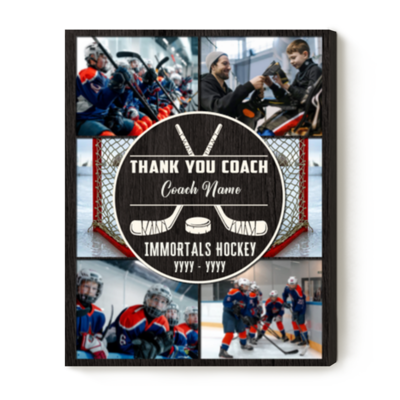 benicee shop thank you field hockey coach custom photo canvas, personalized hockey coach gift, team gift for hockey coach, assistant coach gifts