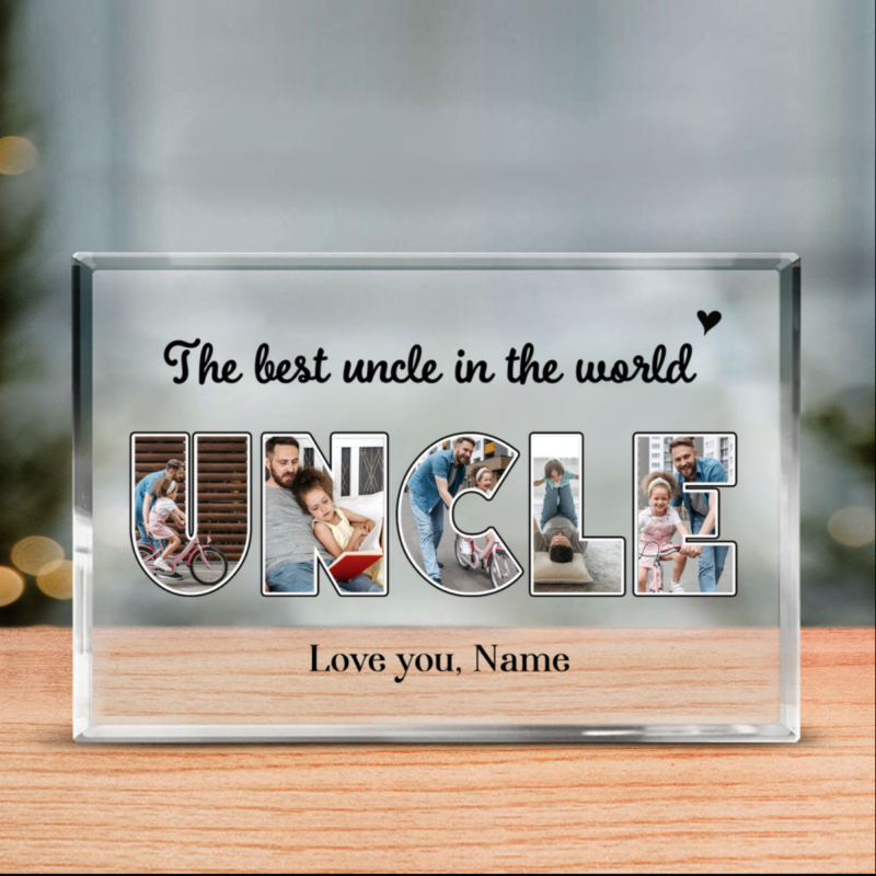 benicee shop uncle custom photo acrylic plaque, uncle fathers day gift, personalized gifts for uncle from niece, gift for uncle, uncle photo gifts