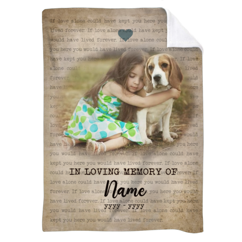 In Loving Memory Dog Photo Blanket, Pet Memorial Gifts, Pet Loss Gift, Custom Photo Blanket Collage, Bereavement Gift