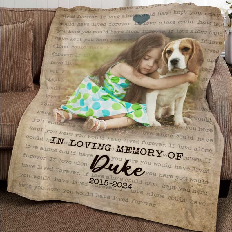 In Loving Memory Dog Photo Blanket, Pet Memorial Gifts, Pet Loss Gift ...