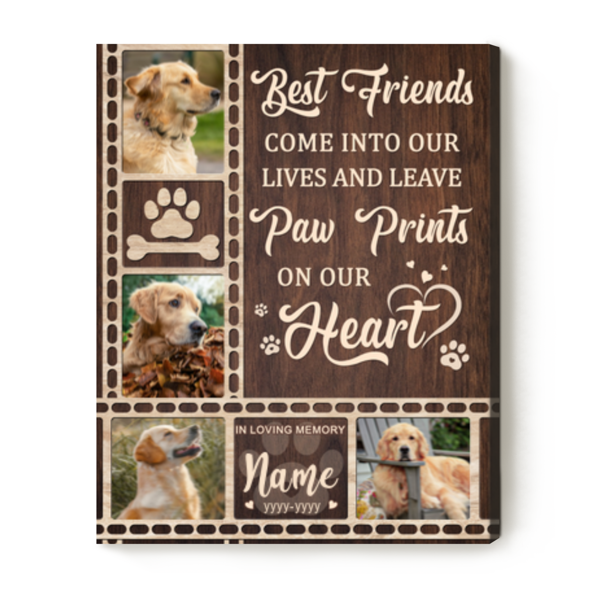 Custom Memorial Pet Canvas With Photo, Pet Sympathy Gift, Dog Memorial