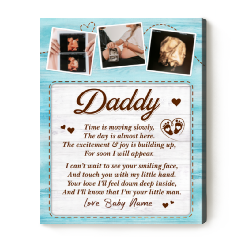 benicee shop personalised daddy to be ultrasound photo canvas, expecting dad gift for first fathers day, first time dad gift from wife, new daddy gifts