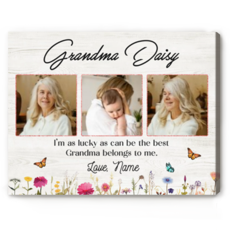 benicee shop custom grandma photo gift print, mothers day gift for new grandma, personalised grandma gift from grandchildren, best birthday gifts for grandma