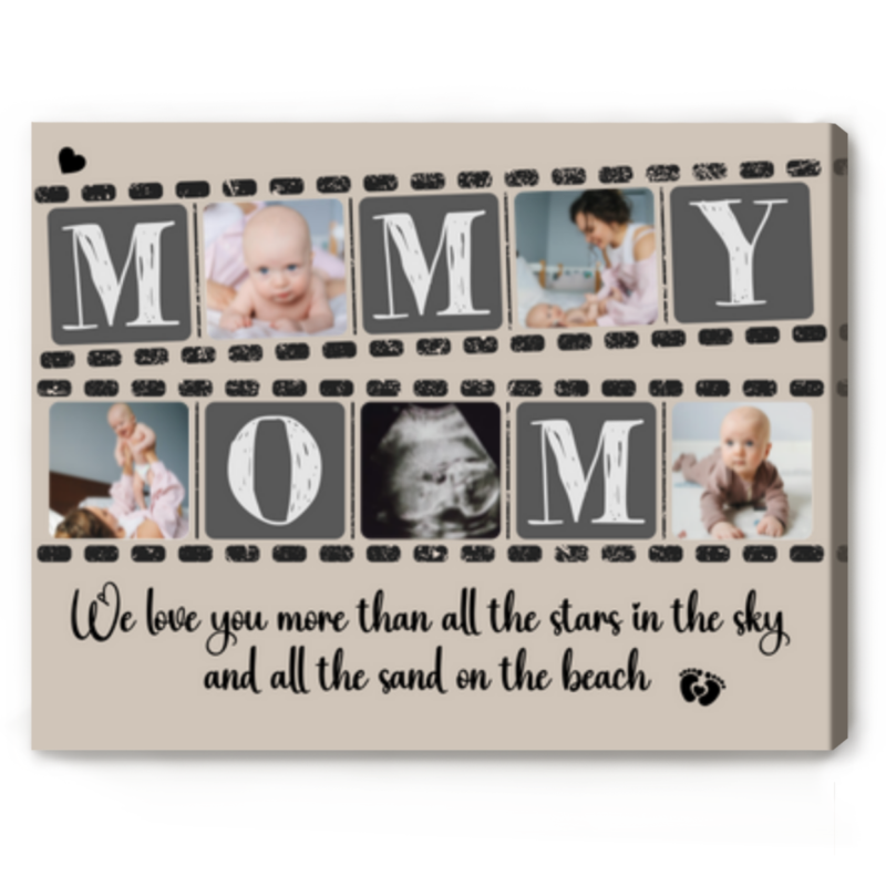 Mommy We Love You Custom Photo Canvas, Personalized Gifts For New Moms On Mother's Day, First Mothers Day Gift
