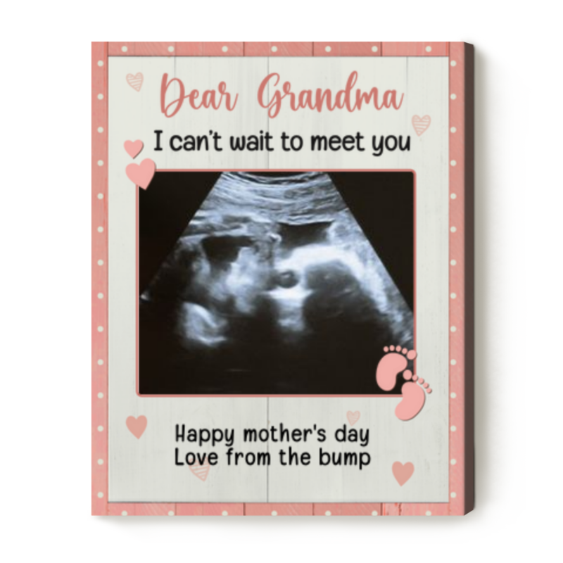 benicee shop dear grandma can't wait to meet you custom ultrasound canvas, mothers day gift for grandma to be, gift for future grandmother, expecting grandma gifts
