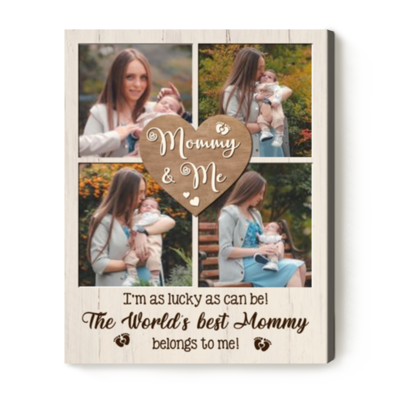 benicee shop mommy & me gifts new mom personalized picture canvas, first mothers day gifts, new mommy gift, mothers personalized gift