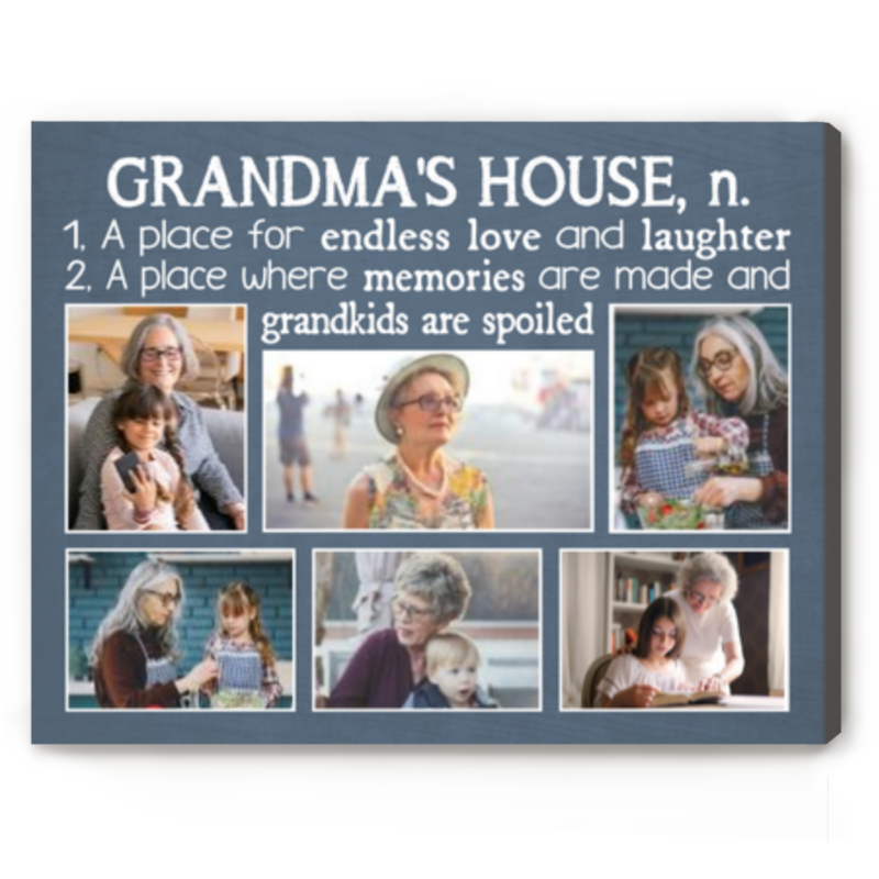 benicee shop grandma gifts for mothers day grandma’s house definition custom photo collage canvas print, personalized grandma photo gift, grandmother gift