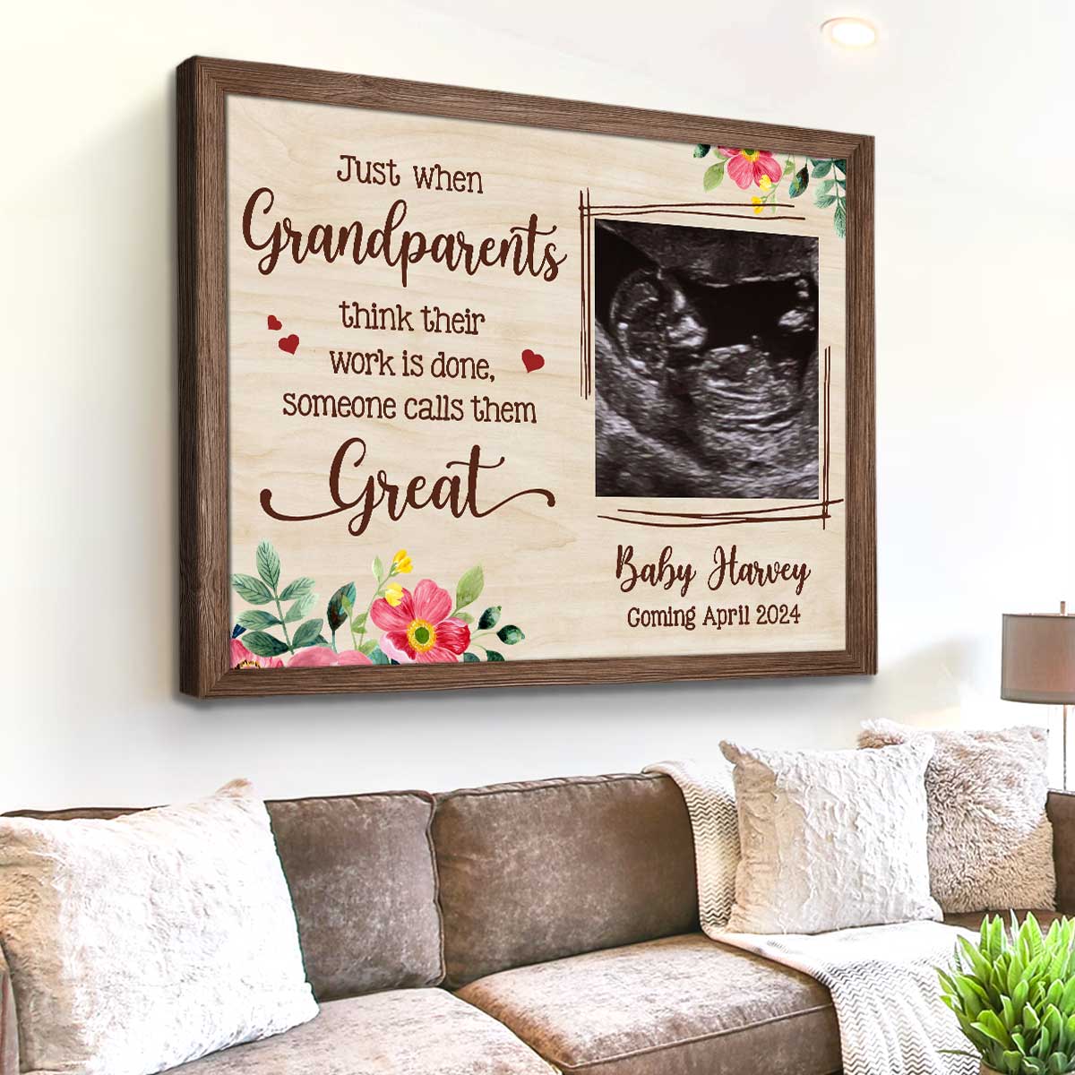 Great Grandparents Pregnancy Announcement Gift, Custom Baby