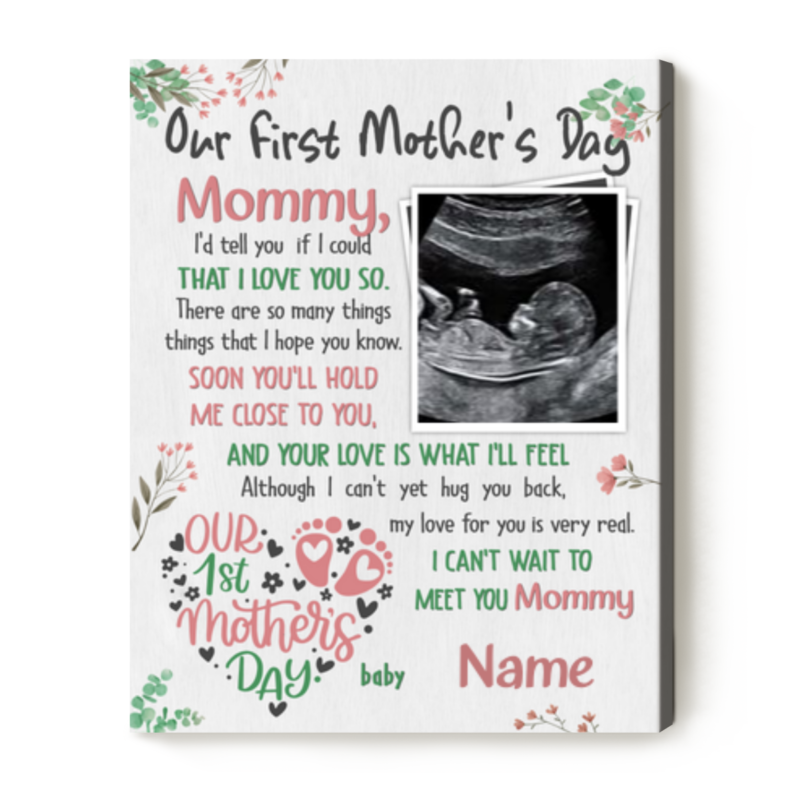 Our First Mother's Day Custom Ultrasound Photo Canvas