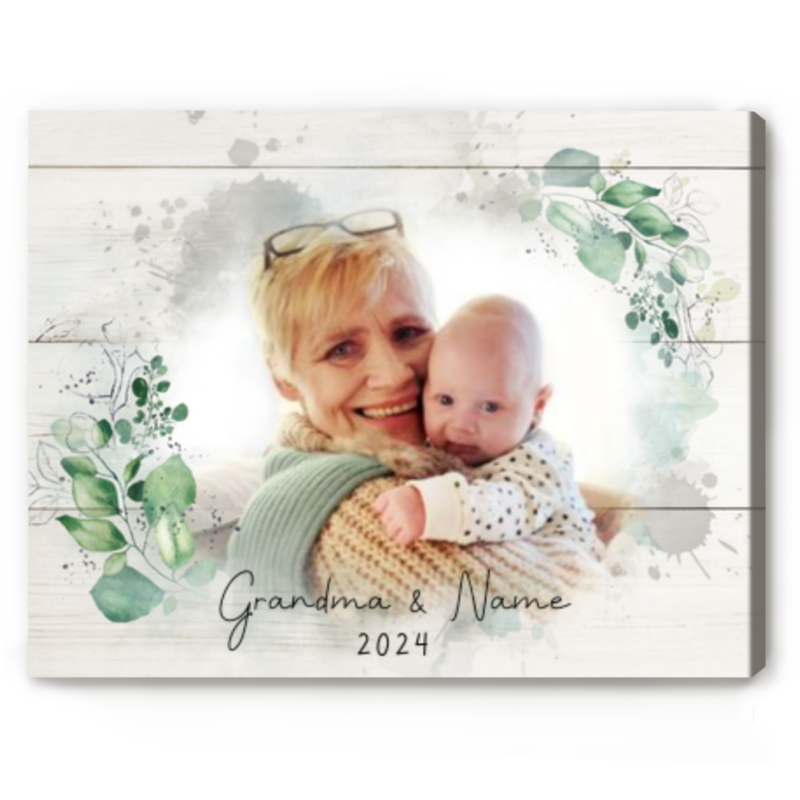 Mothers Day Gift For New Grandma, Custom Grandma And Kids Portrait From Photo Canvas, Gifts For New Grandmothers, 1st Time Grandma Gifts