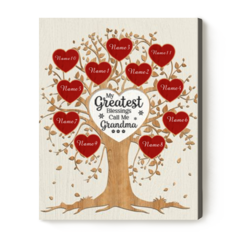 Mothers Day Present For Grandma, Custom Grandma Tree Print With Grandkids Names, Personalized Grandma Gift From Grandkids, Blessings Call Me Grandma