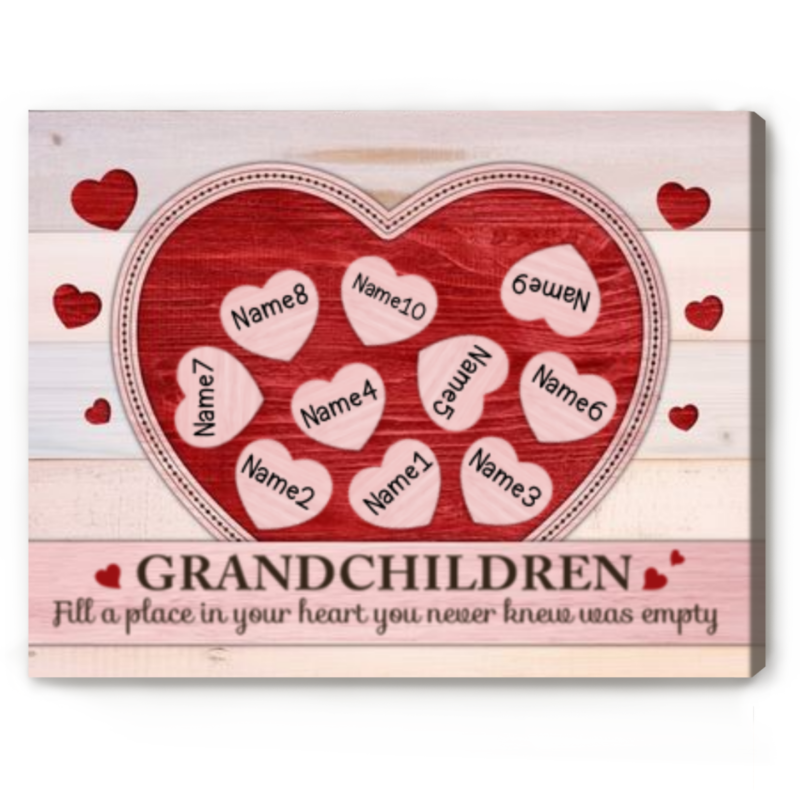 Mother's Day Gift From Grandkids, Custom Grandma Sign With Grandchildren Names, Gifts For Grandmother, Grandchildren Fill A Place In Your Heart Sign
