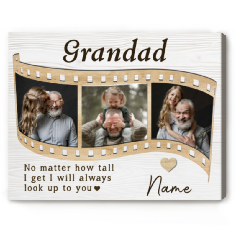 Grandad Fathers Day Gift, Grandad Custom Photo Canvas, Personalised Grandad Gifts